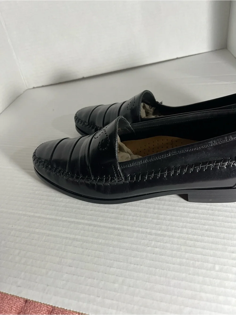 Giorgio Brutini Black Leather Penny Slip-On Loafers